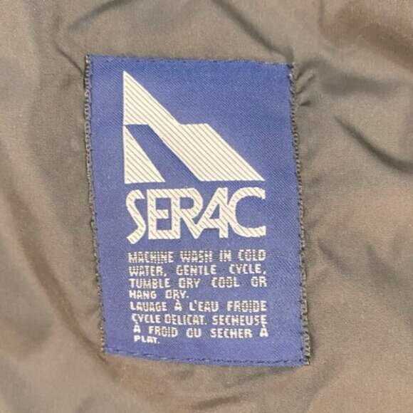 Vintage Serac Blue Black Winter Ski Snow Bomber Jacket L - Picture 6 of 10